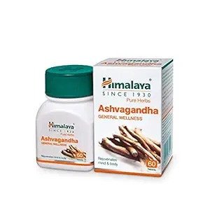 Himalaya Ashvagandha General Wellness Tablets | Stress Relief | Rejuvenates Mind & Body - 60 Tablets