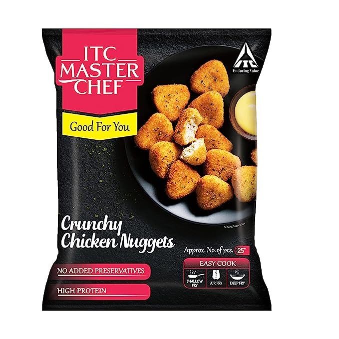ITC MASTER CHEF Crunchy Chicken Nuggets, Non-Veg Frozen Snack, Ready to Cook, 450g