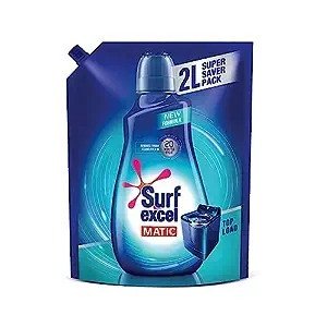 Roll over image to zoom in See customer reviews and images Surf Excel Matic Top Load Liquid Detergent 2 L Refill Pouch, Designed To Remove Tough Stains, For Top Load Washing Machines
